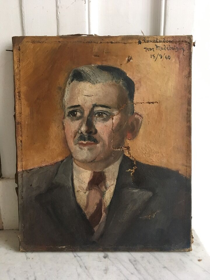 Portrait vintage oil