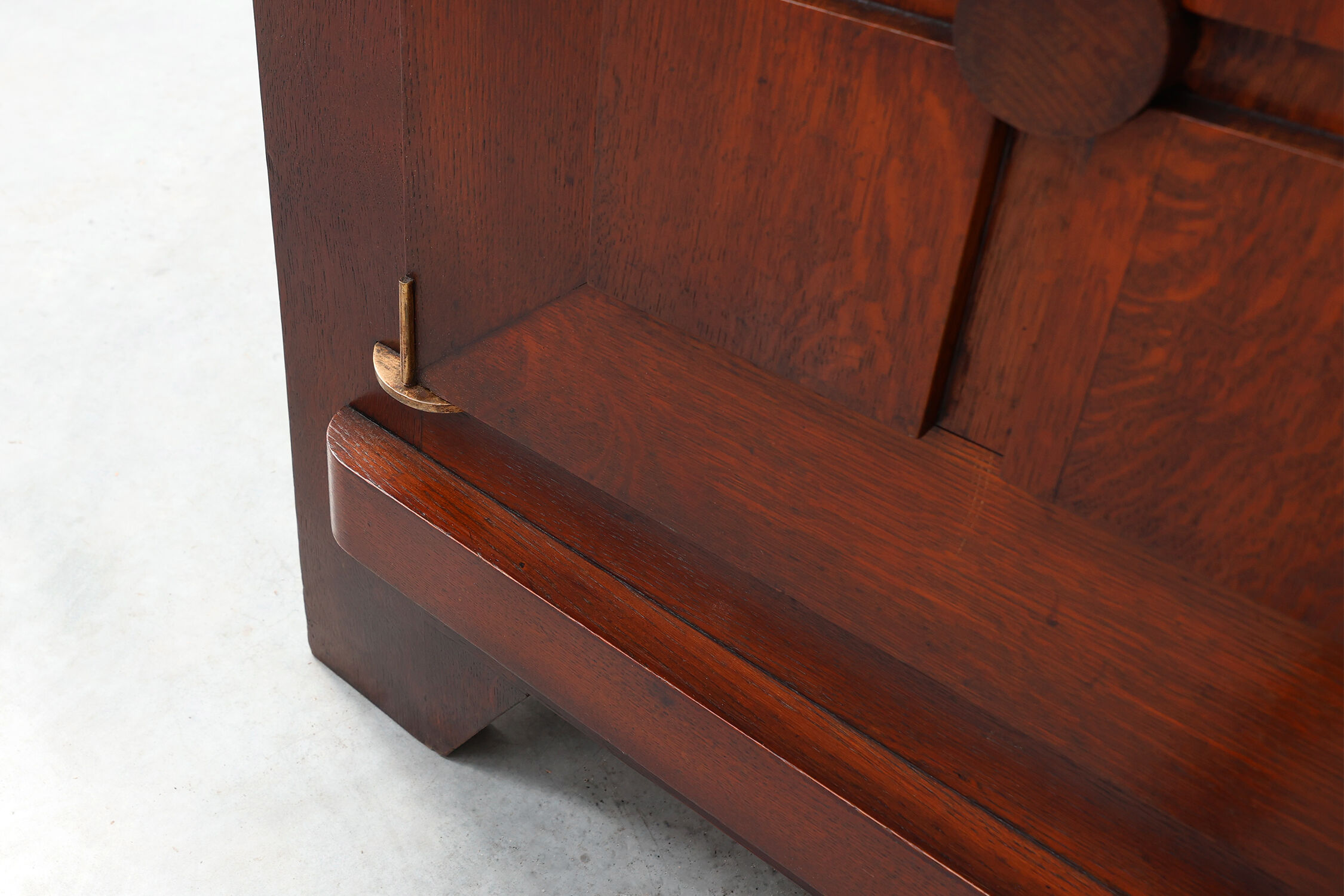 Art Deco carved geometric sideboard by Charles Dudouyt in oak, France ca. 1