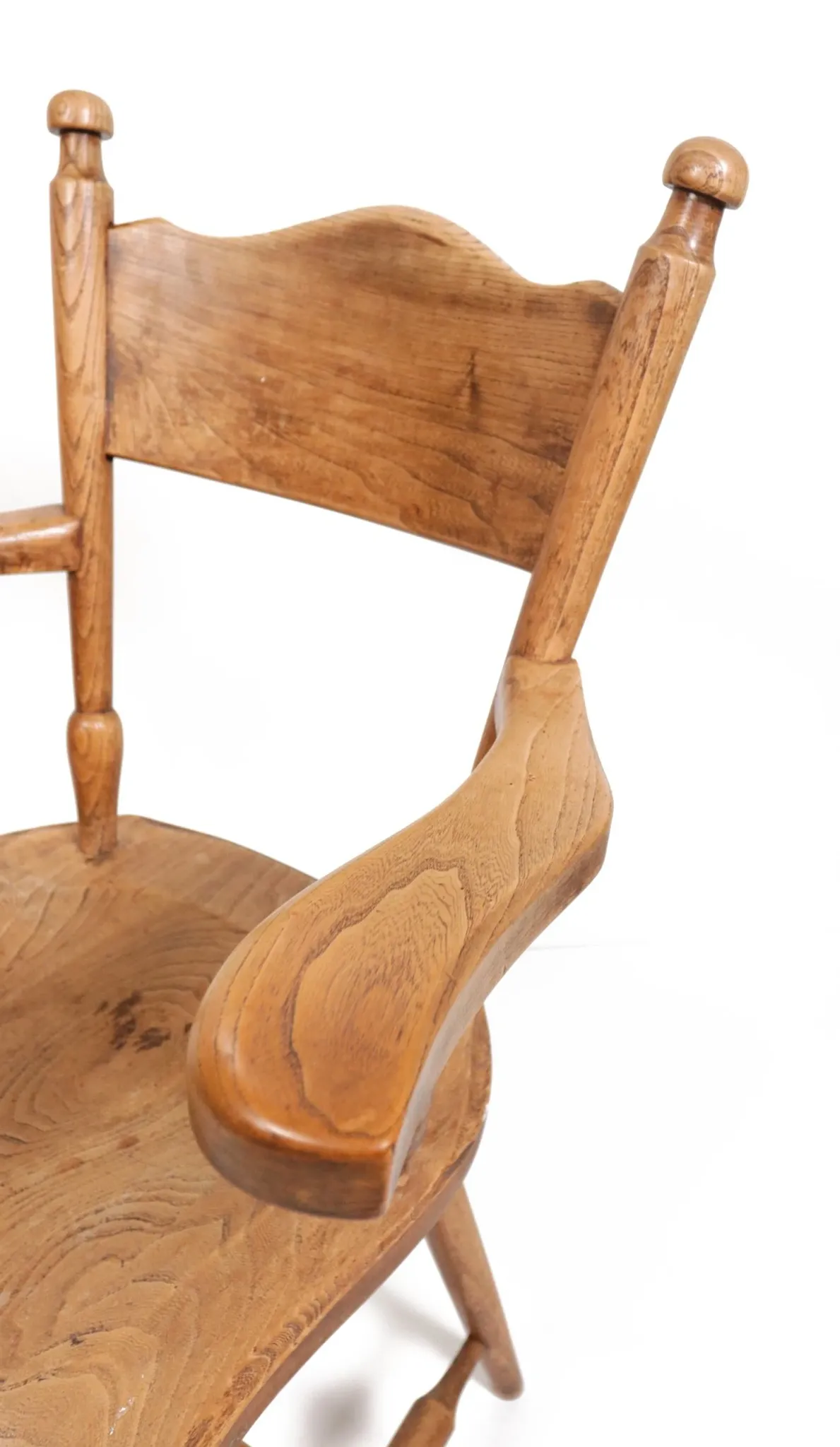 Brutalist oak fireside chair – wabi sabi armchair