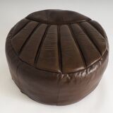Vintage leather pouf