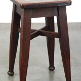 Antique solid oak English stool by Gaskell & Chambers Ltd