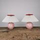Pair of lamps and pleated lampshades