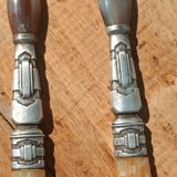 Antique horn salad servers