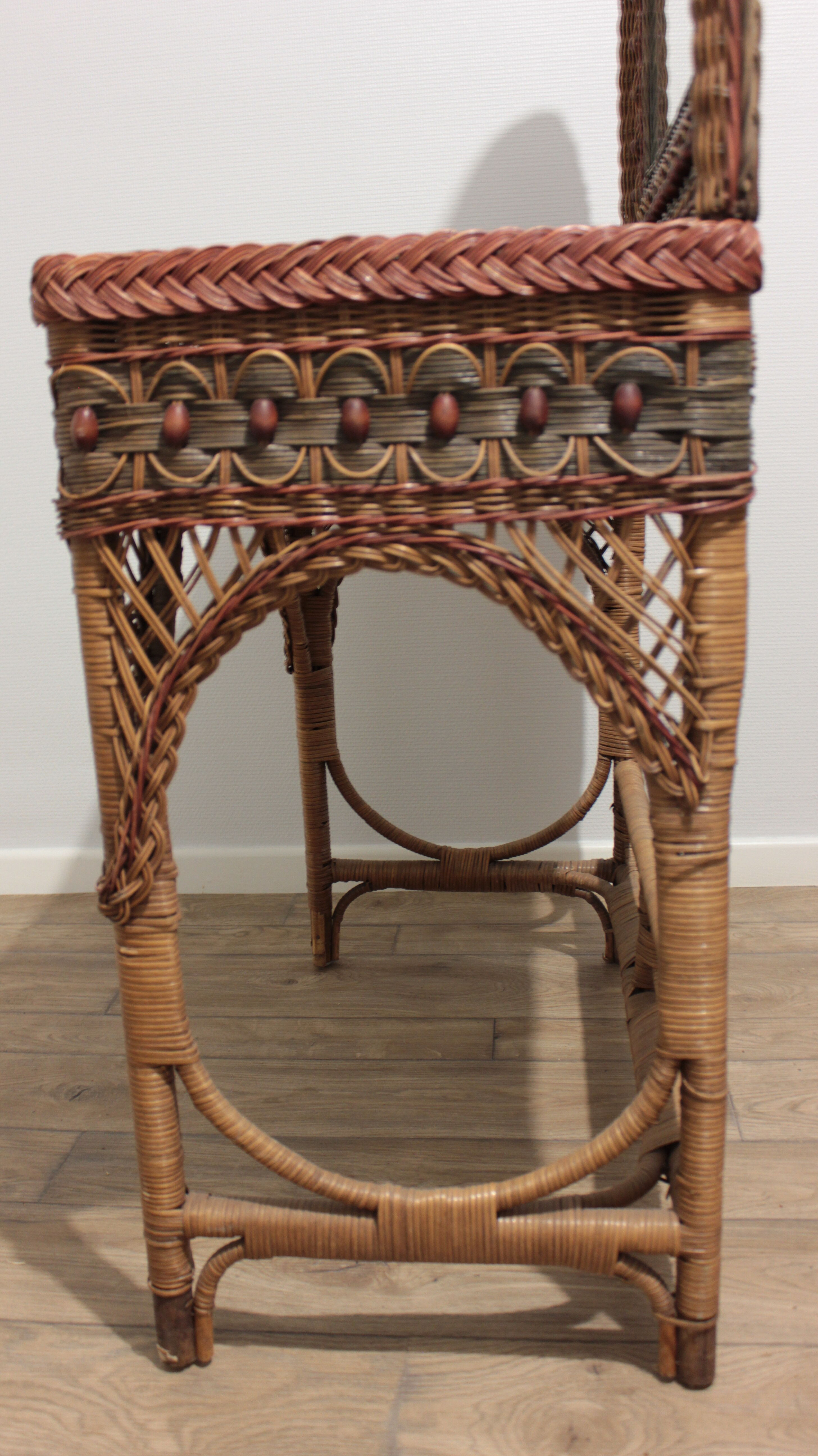 70s wicker and rattan hairdresser