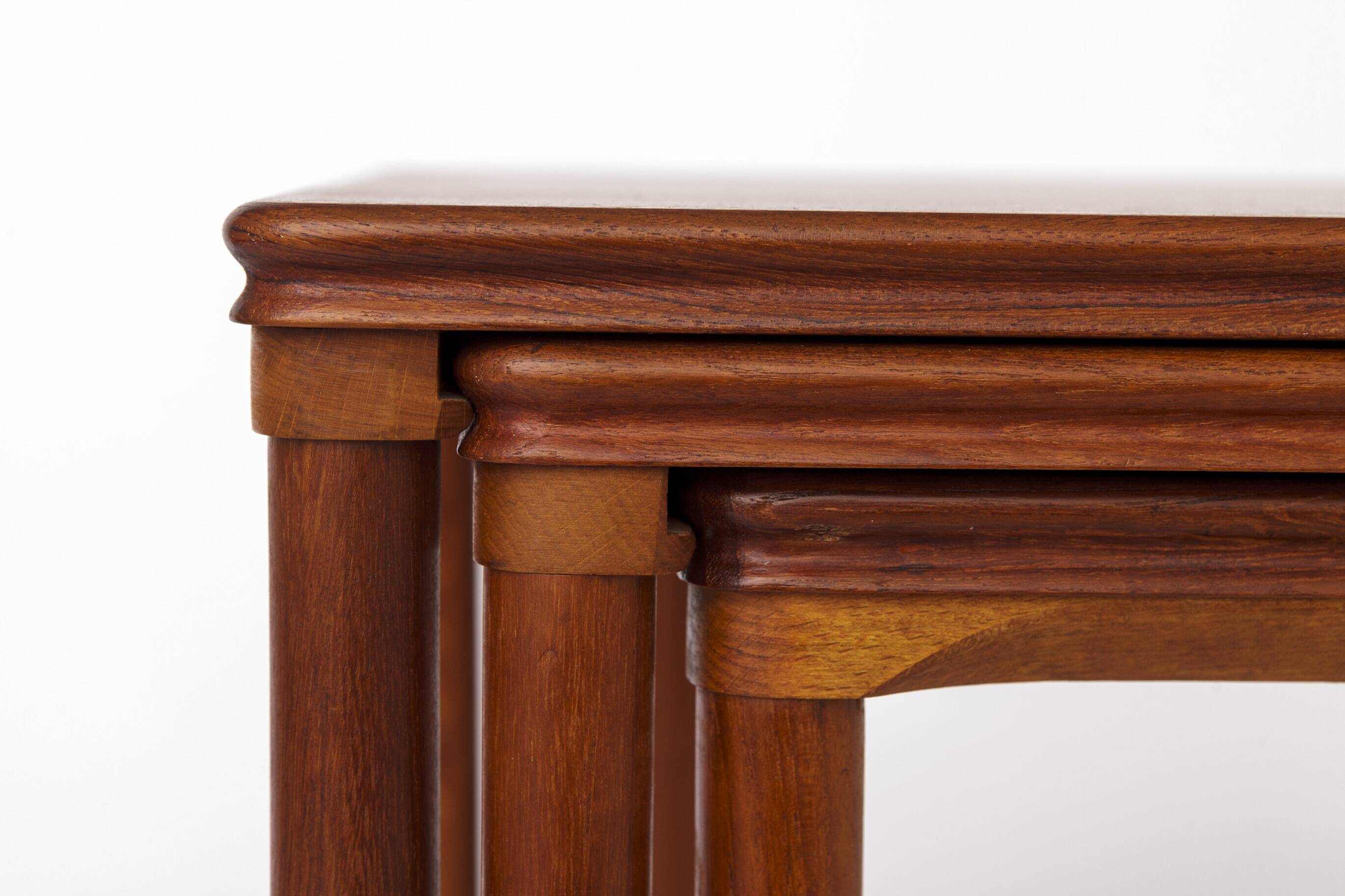 Set of 3 Teak Nesting Tables – 1970s Danish, Mid-Century Modern Design