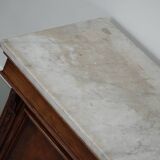 Antique French Pitch Pine & Marble Shop Counter Cabinet / Kitchen Island, 1