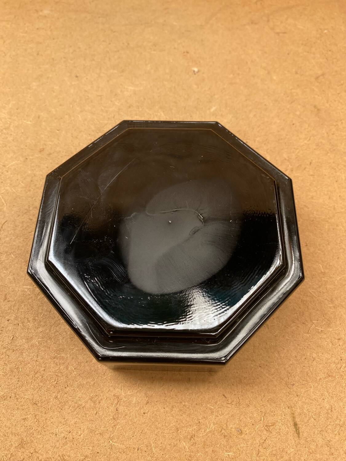 Old luminarc octime opaline noire ashtray made in france vintage