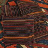 Bold Striped Wool Kilim Cushion Cover Handmade Scatter Pillow 35x35cm