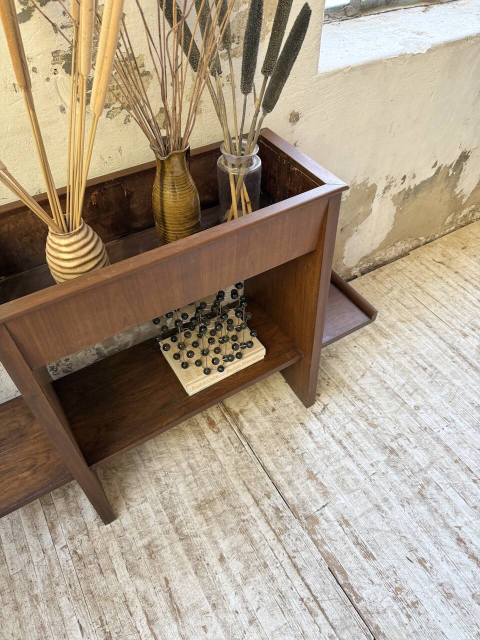 Jardinière années 50 palissandre constructiviste