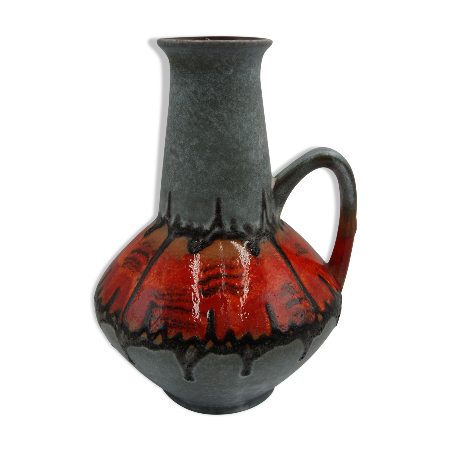 Ceramic vase Fat Lava 1 handle Carstens Germany