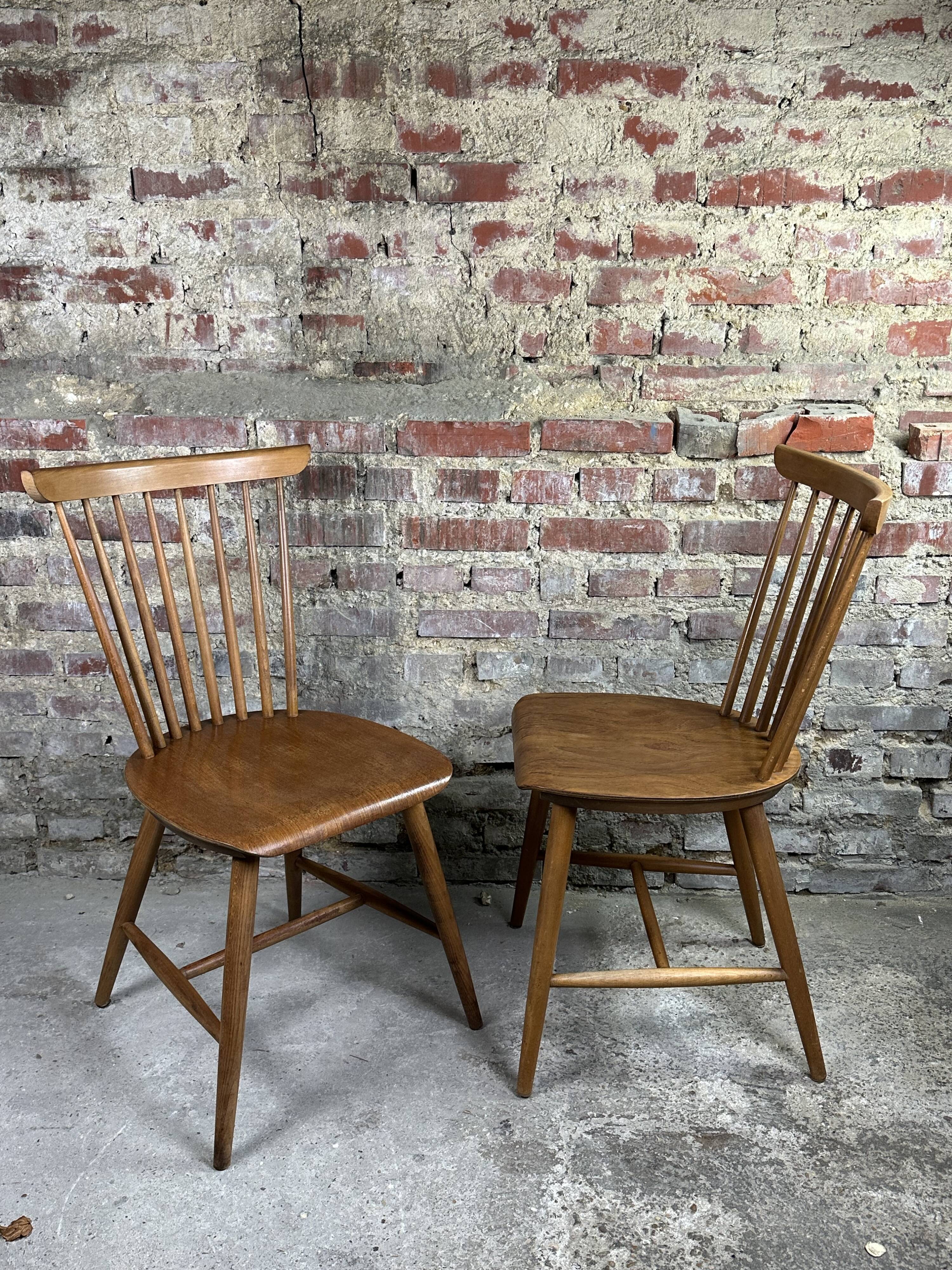 Scandinavian chairs (series of 6) in teak produced by samcom 1960