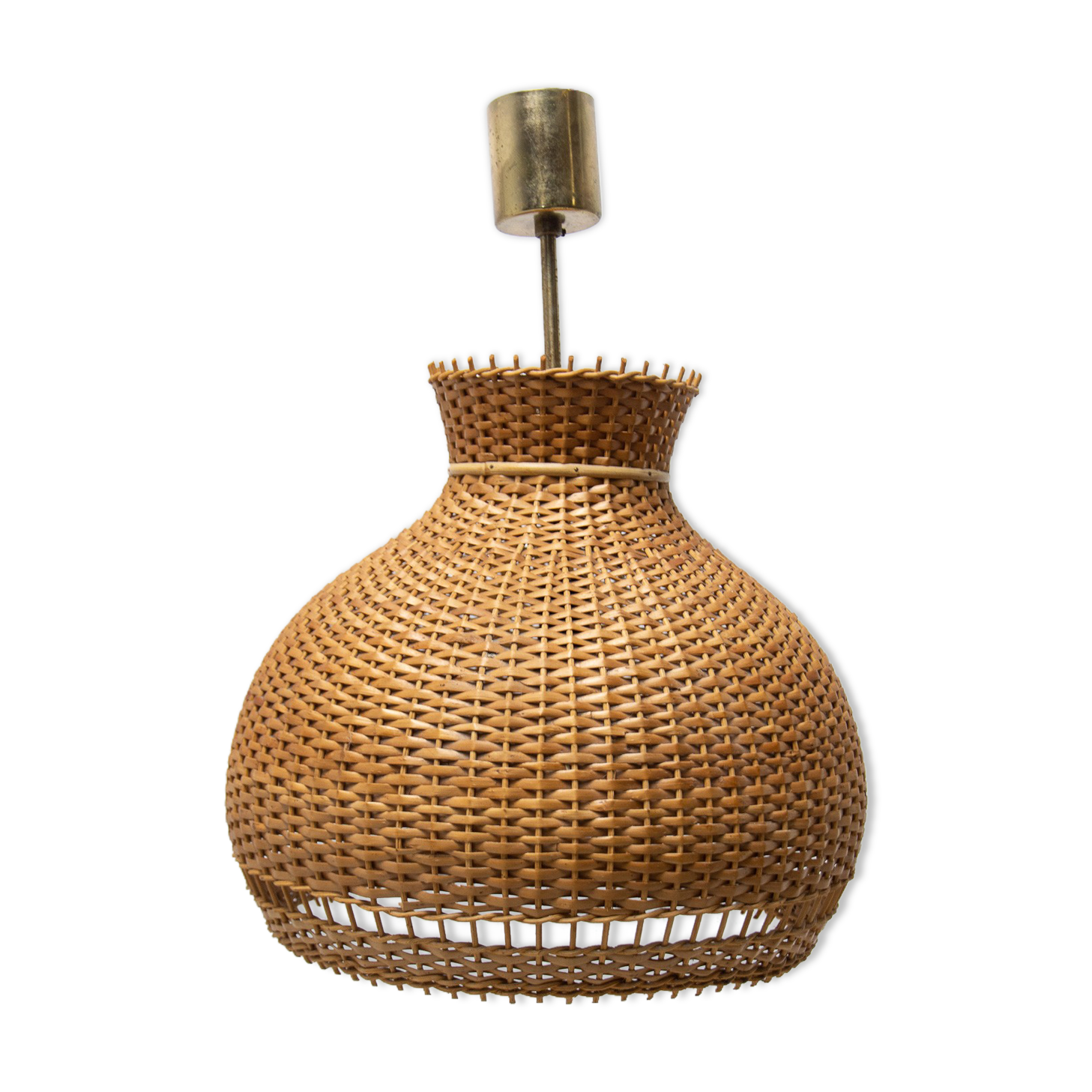 Mid century wicker hanging chandelier by ULUV, 1960´s