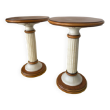 Alabaster and marble pedestal table