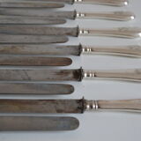 12 antique metal silver monogram table knives