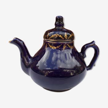 Blue and gold porcelain teapot