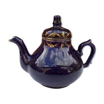 Blue and gold porcelain teapot