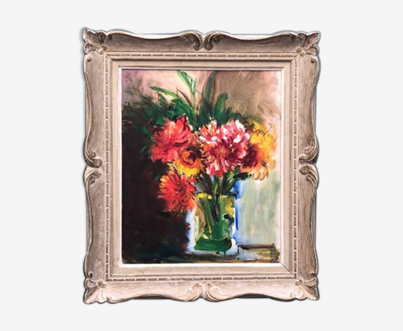 Tableau "le bouquet de dahlias"