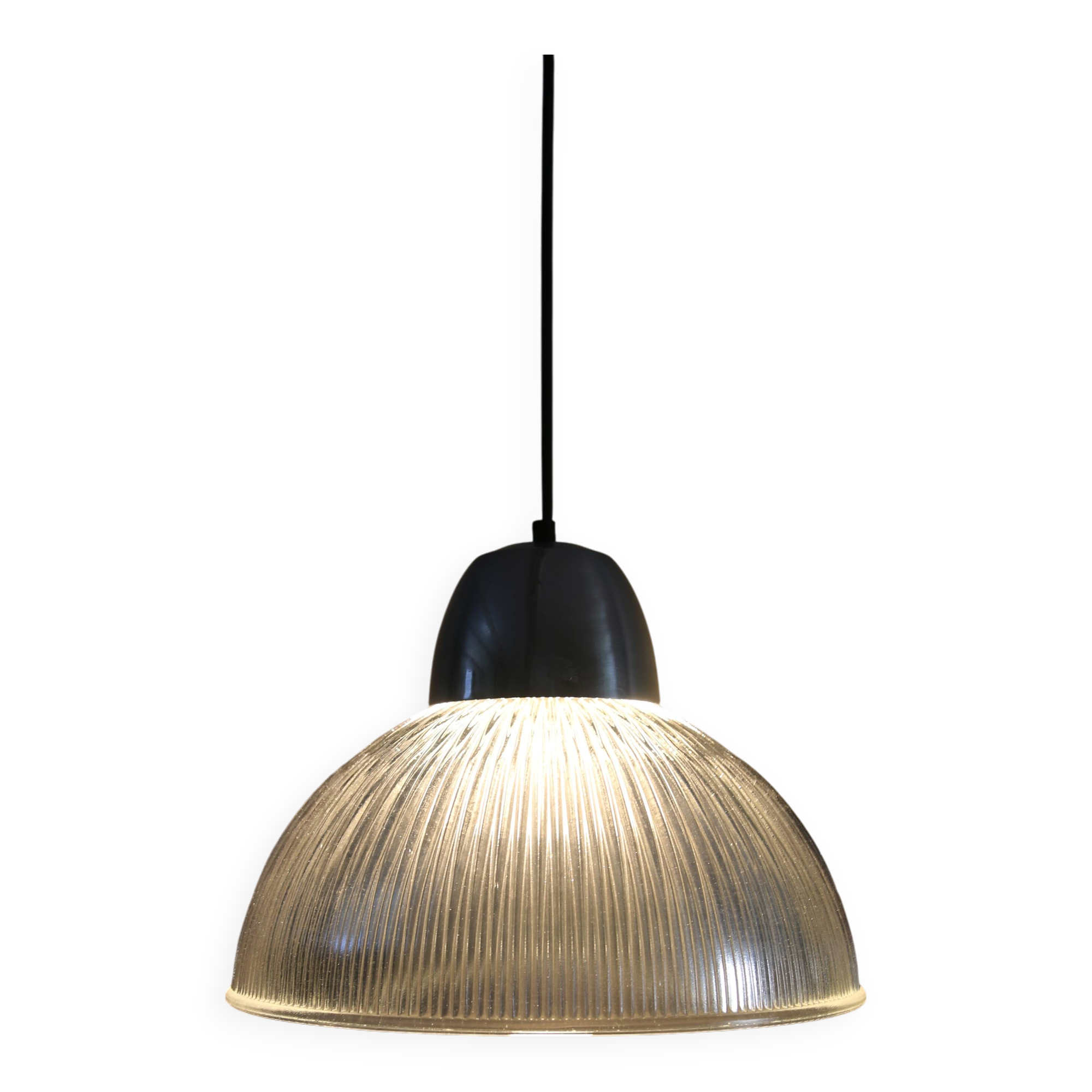 Vintage prismatic glass pendant light