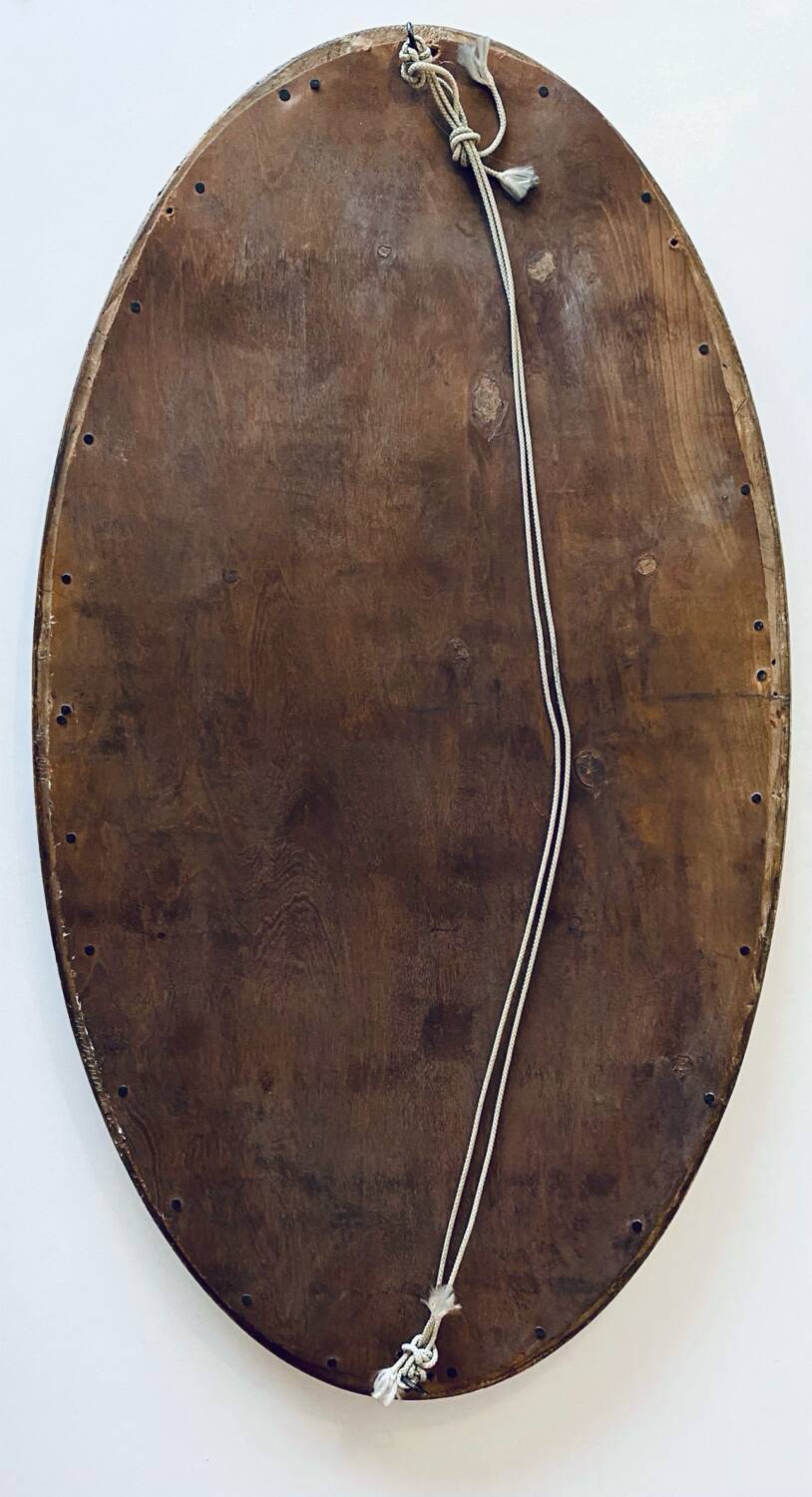 Large gold oval wall mirror
