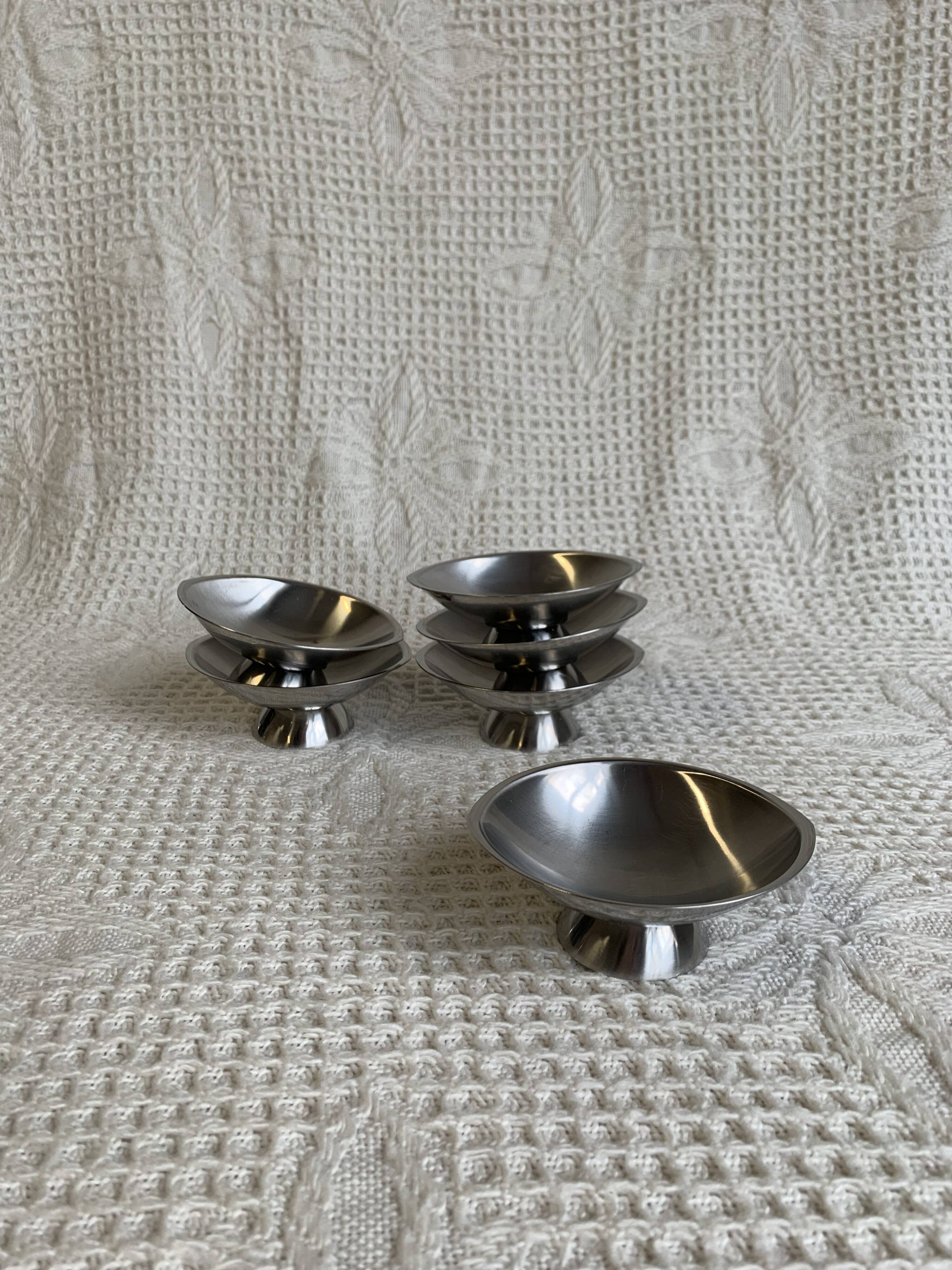 Coupelles à glace vintage en inox Guy Degrenne