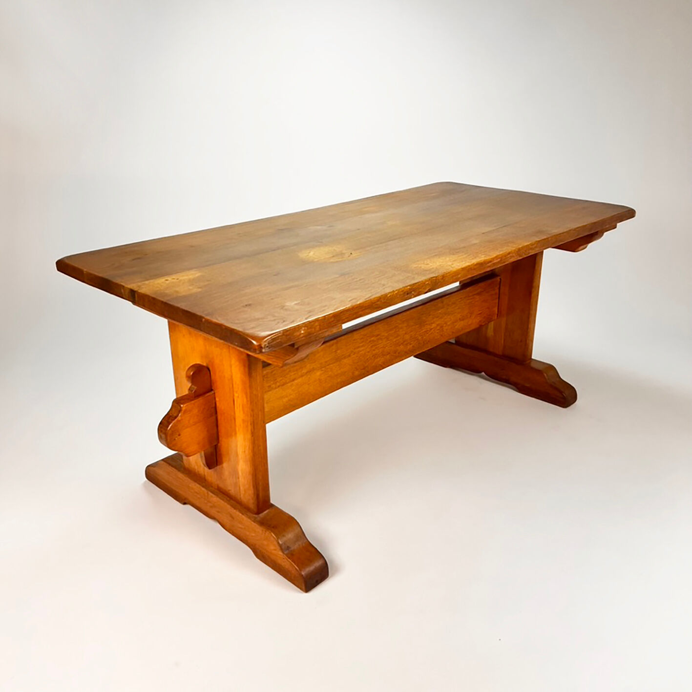 Mid Century Oak Monastery Table, 1960s