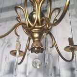 Bronze and crystal chandelier in the style of the Baguès house