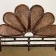 Rosette headboard in vintage rattan and canework
