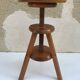 Stool former painter tripod adjustable screw 70s vintage wooden