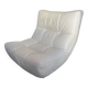 White leather armchair Château d’Ax – vintage design