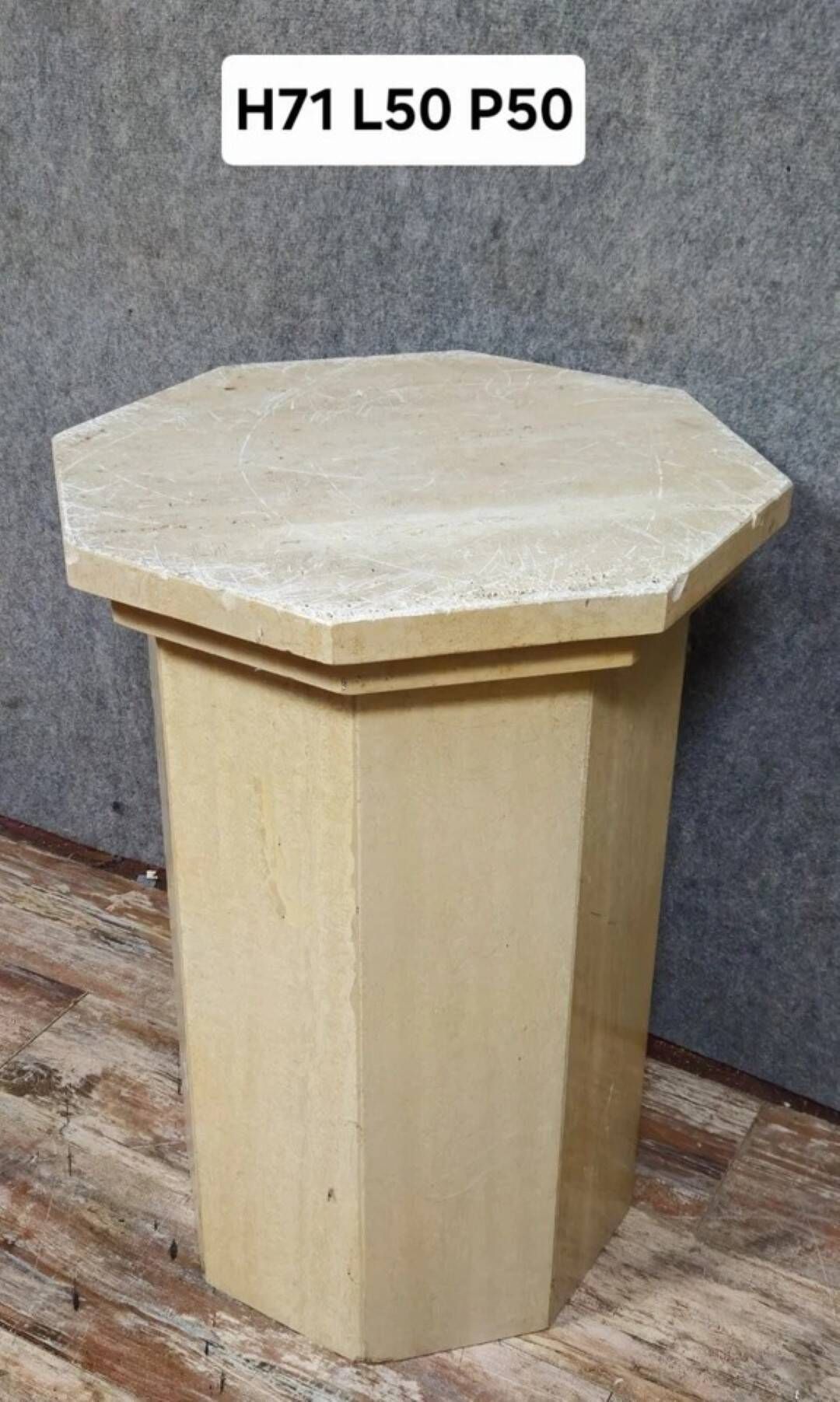 pedestal column in travertine from the 1950s to 1970s | Selency