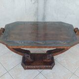 Art Deco style coffee table in carved natural wood