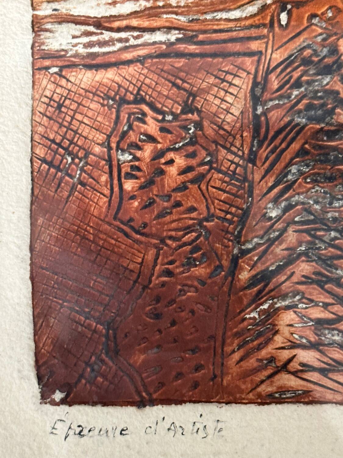 Serge Helias (1923-2007), relief engraving - artist's proof signed 1970