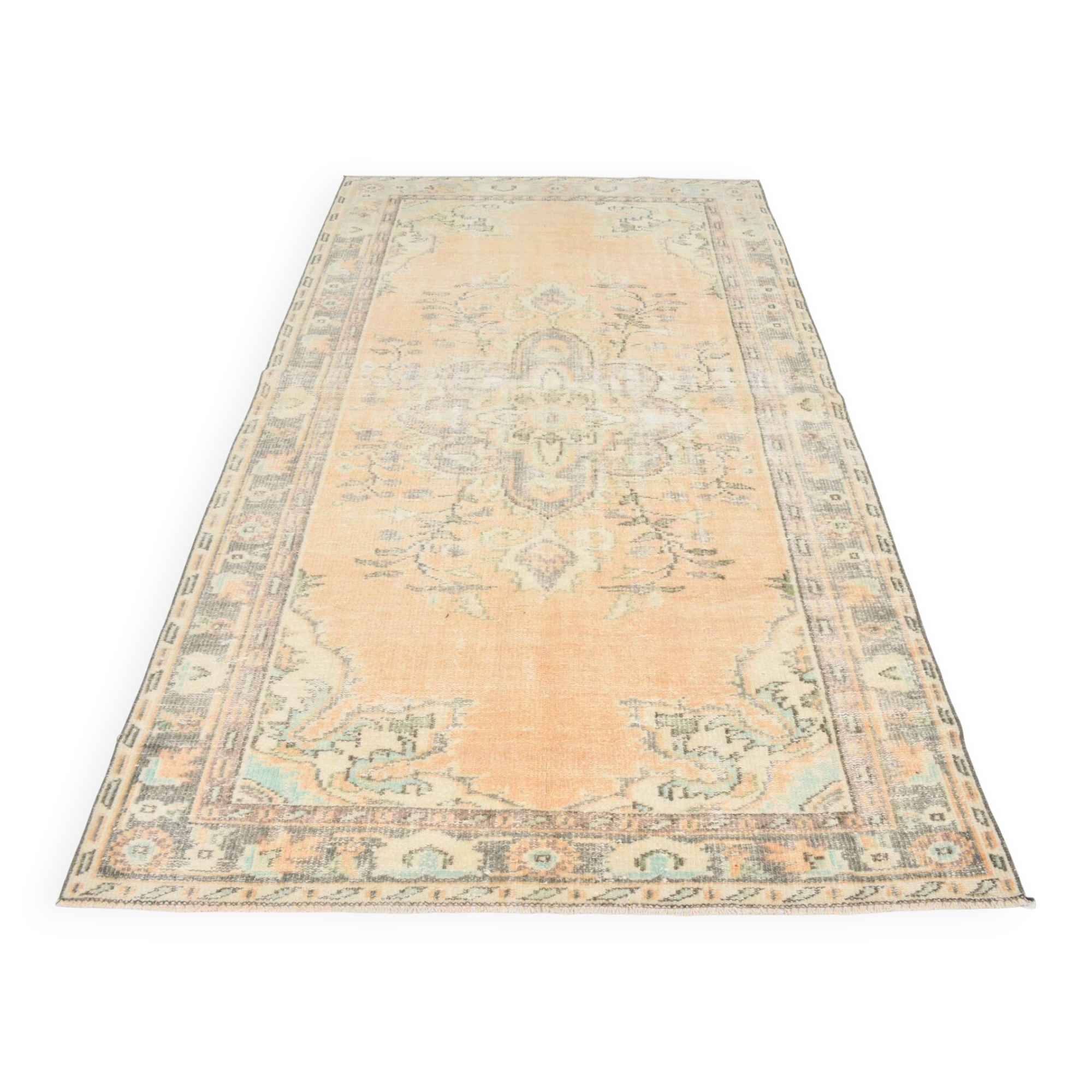 5x8 Vintage Light Yellow & Cream Classic Turkish Rug, 148x247Cm