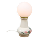 Mid-century Italian Floral Table Lamp in Ceramic and Opaline