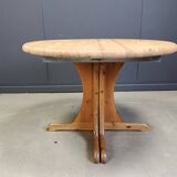 Table de salle à manger extensible XL en pin, style Rainer Daumiller, années 1970