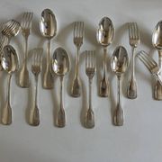 Couverts modernistes en métal argenté 6 + 6 + 6
