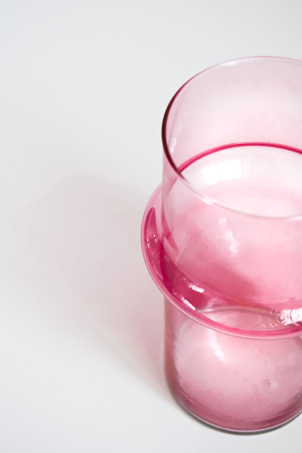 Pink glass vase