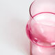 Vase rose en verre