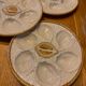 Lot de 5 assiettes à huîtres Saint-Clément France n°4589 – Faïence