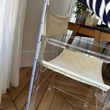 Vintage acrylic glass chair / armchair 1980s