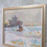 Scandinavian  Modern Painting, 1963, Oil on Canvas, Framed