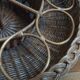Aperitif basket for glasses and bottles in rattan wicker