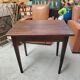 Small patinated solid wood side table with tapered legs - 1900