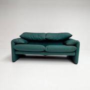 Maralunga sofa with footstool by Vico Magistretti for Cassina, 1970s