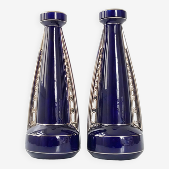 Pair of art deco Fives-Lille vases by Gustave de Bruyn