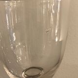 2 verres à pied anciens en verre bullé et soufflé