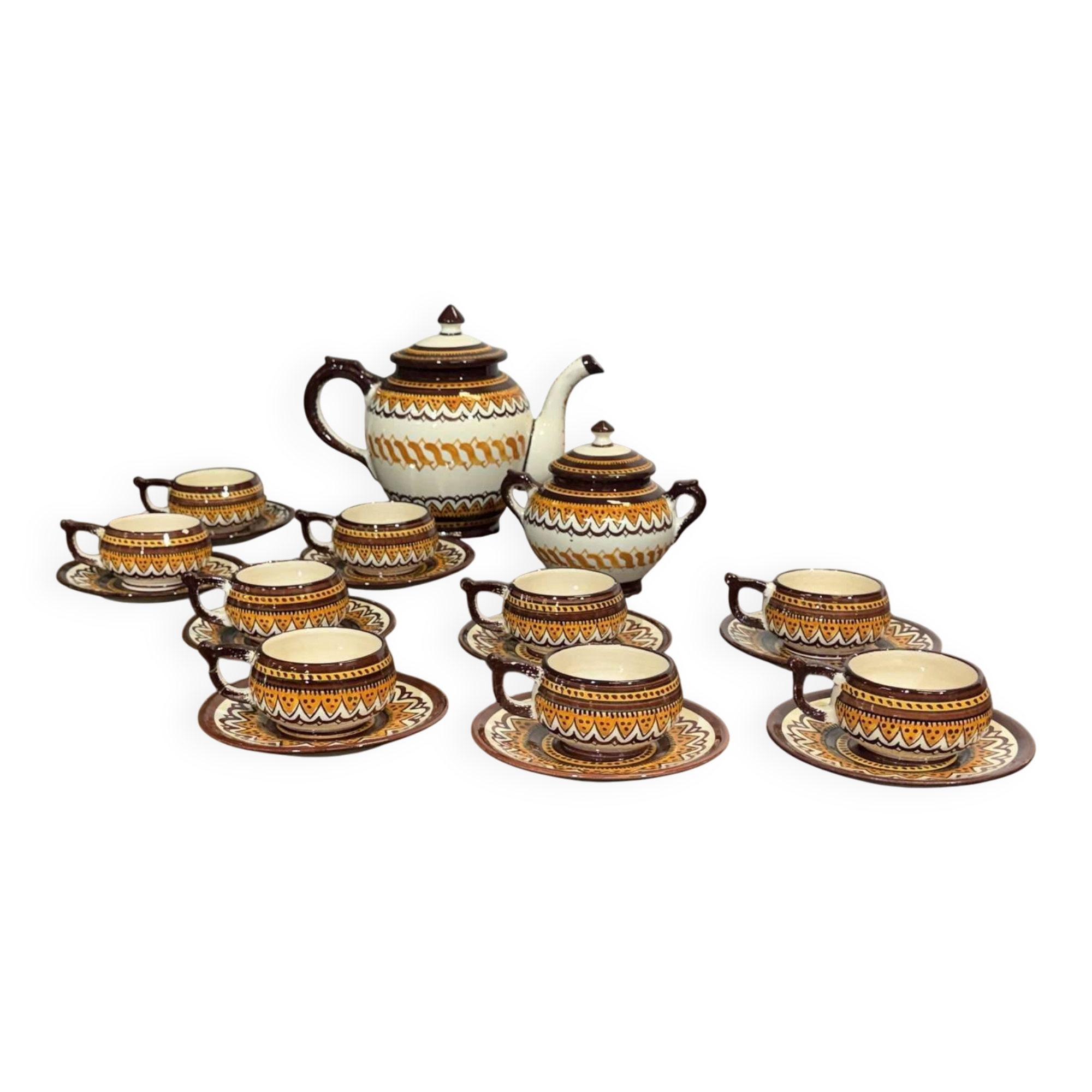 Quimper earthenware service from the 1930s-40s.