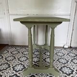 Patinated green baluster table