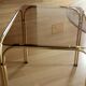 Brass side table with smoked glass plate - Vintage
