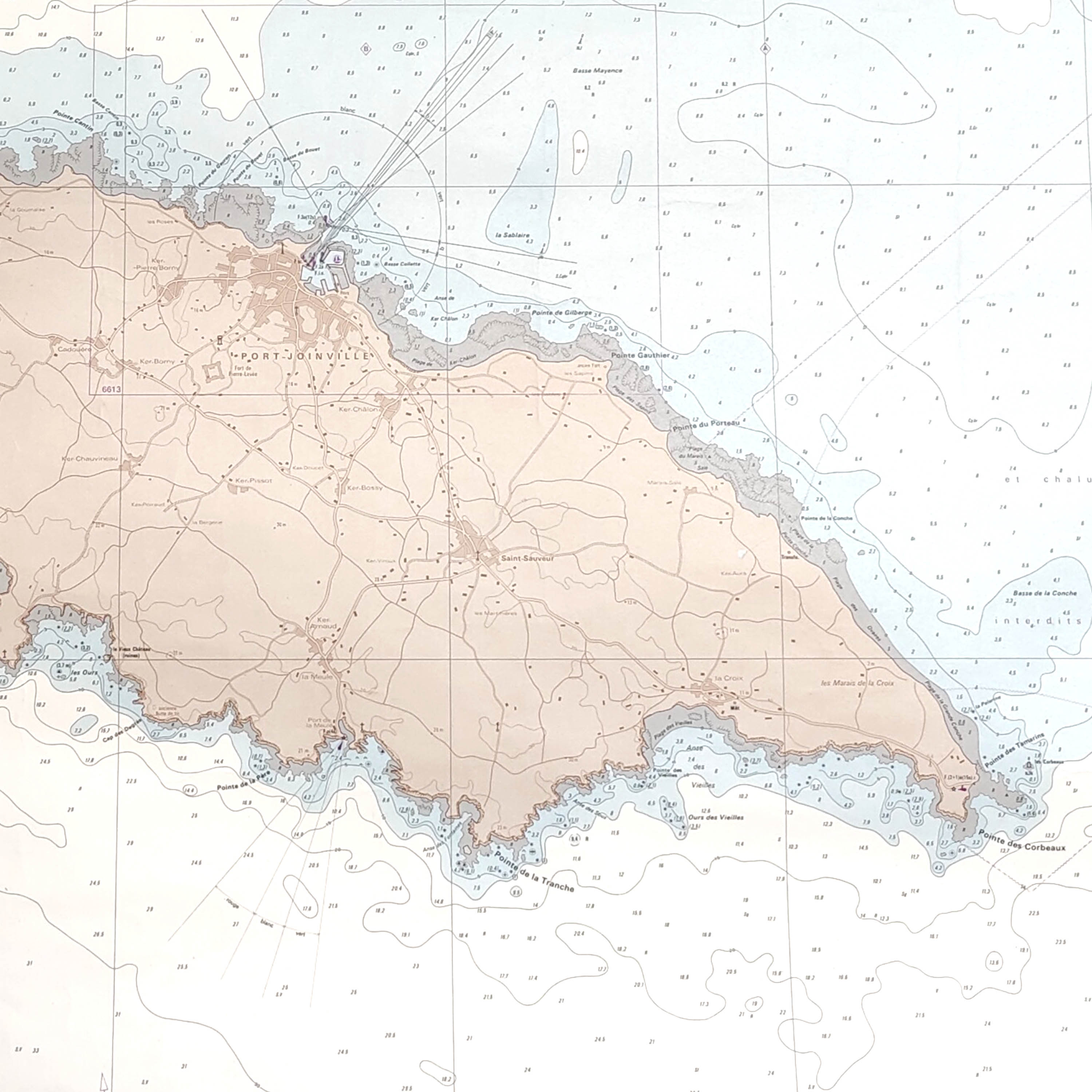 Vintage map Ile d'Yeu Vendée Pays de la Loire 1981
